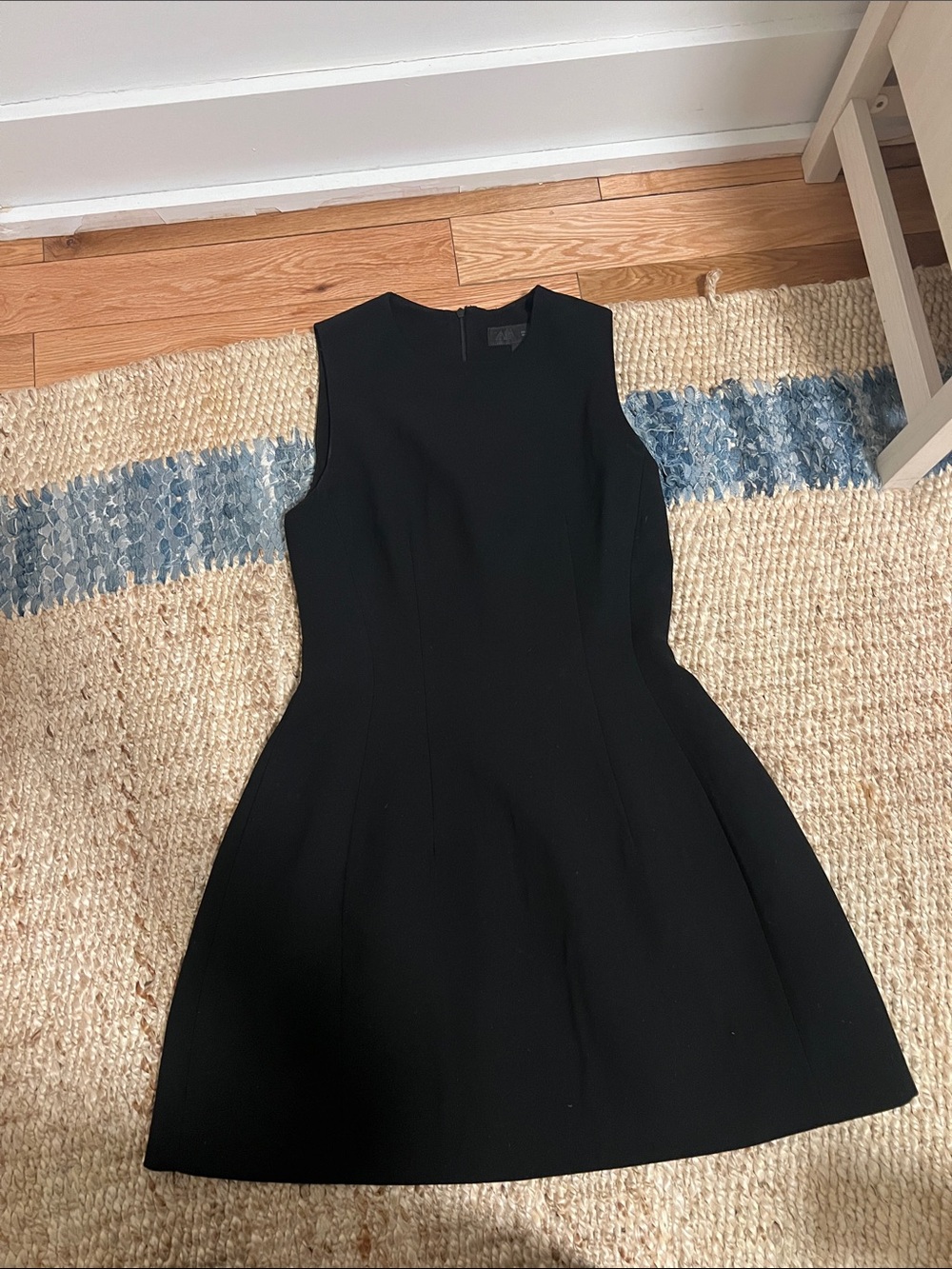 Zara Black Sleeveless Fit-and-Flare Mini Dress